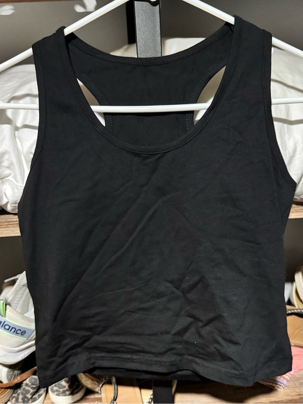 (2) Amazon Black Racerback Crop Tank Top